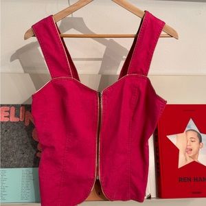 Vintage Italian Shell Corset Style Top, Size 42